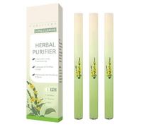 3 pezzi Verlein Pulitore polmonare per erbe aromatiche, Mullein Lung Purifier - Upgraded Herbals Diffuser Pen per alleviare lo stress, Natural Inhaler Stick For Breathing Ease, Botanical Mulleins