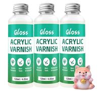 3 Pezzi Vernice Trasparente Lucida per Argilla a Secco 120ml Vernice Essiccante All'aria Impermeabile Anti-Ingiallimento Adatto per Argilla Essiccata All'aria