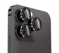 3 Pezzi Vetrino Fotocamera per iPhone 16 Pro/16 Pro Max, Protezione Fotocamera Vetrino Temperato 9H, Pellicola Antigraffio Ultra Trasparente, Copertura Completa Antiurto, Installazione Facile, Nero