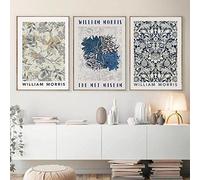 3 Pezzi Vintage Fiore William Morris Museum Mostra Poster Su Tela Pittura Galleria Wall Art Stampe Immagini Per Soggiorno Decor 30X40Cm Senza Telaio