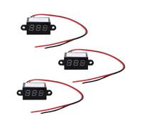 3 Pezzi Voltmetro Digitale Dc 3,0-30 V a Due Fili Nero | Display LED a Tre Cifre, Montaggio a Pannello Due Fori, Vite di Calibrazione Posteriore, Plastica