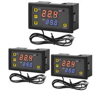3 pezzi W3230 LCD termostato digitale, DC 12 V 20 A, regolatore di temperatura digitale, interruttore di temperatura -20 - 100 ℃ con sensore di temperatura, indicatore LED, allarme ad alta