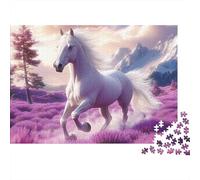 3 Pezzi White Horse Galloping Set Di Biancheria Da Letto Stampa 3d Morbida Microfibra Con Chiusura A Strappo Fantasy Landscape Art Decorazione Per La Camera Da Letto Per Ragazzi E Ragazze 52x38cm/1000