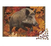 3 Pezzi Wild Boar Autumn Set Di Biancheria Da Letto Con Stampa 3D in Microfibra Copripiumino Con Cerniera Nature Wildlife Illustration Decorazione Per La Camera Da Letto Per Bambini,Ragazzi E Ragaz 70