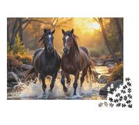 3 Pezzi Wild Horses Galloping Set Di Biancheria Da Letto Stampa 3d in Microfibra Con Chiusura A Strappo Nature Landscape Style Decorazione Per La Camera Da Letto Per Bambini,Ragazzi E Ragaz 52x38cm/10