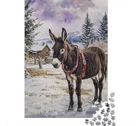 3 Pezzi Winter Donkey Scene Set Di Biancheria Da Letto Stampa 3d Morbida Microfibra Con Chiusura A Strappo Watercolor Rural Landscape Decorazione Per La Camera Da Letto Per Bambini,Ragazzi E Ragaz 70x