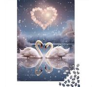3 Pezzi Winter Love Scene Set Di Biancheria Da Letto Stampa 3d Morbida Microfibra Con Chiusura A Strappo Romantic Swans Heart Per Tutte Le Stagioni Per Bambini,Ragazzi E Ragaz 70x50cm/1000pcs