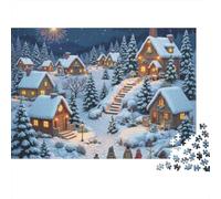 3 Pezzi Winter Village Scene Set Di Biancheria Da Letto Con Stampa 3D in Microfibra Copripiumino Con Cerniera Christmas Cozy Illustration Per Tutte Le Stagioni Per Ragazzi E Ragazze 52x38cm/1000pcs