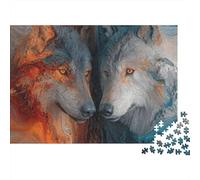 3 Pezzi Wolf Artwork Set Di Biancheria Da Letto Con Stampa 3D in Microfibra Con Chiusura A Strappo Abstract Wildlife Style Per Tutte Le Stagioni Per Ragazzi E Ragazze 52x38cm/1000pcs