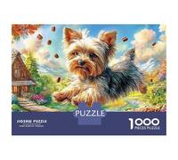 3 Pezzi Yorkshire Terrier Set Di Biancheria Da Letto Stampa 3d Morbida Microfibra Copripiumino Con Cerniera Spaniel Running in Flowers Per Tutte Le Stagioni Per Ragazzi E Ragazze 70x50cm/1000pcs