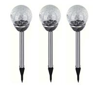 3 Pezzo LED Luce Sferica Bianco Lampada Solare da Percorso Decorazione Giardino