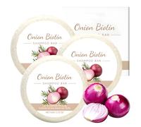 3 Pezzo Onion Biotin Shampoo Bar 60g Profondità Nutriente Saponetta per Capelli Crescita Onion Biotin Shampoo Bar per Tutti I Tipi Di Capelli