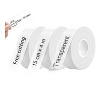 3 Pezzo Qutie Etichette Adesive Termiche Etichette Termiche In Plastica Autoadesiva Nastro di Ricambio per 3 Rotoli di Etichette Rotolo Etichette Adesive Etichette Autoadesive Termiche(Trasparente)