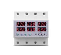 3 Phase 3P+N Din rail Voltmeter Ammeter adjustable Over and Under Voltage current limit protection Monitor Relays Protector MQXFCZUX(63A without N 380V)