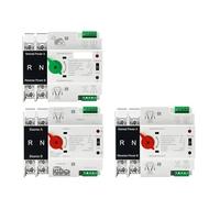 3 Phase Din Rail ATS Dual Power Automatic Transfer Switch Electrical Selector Switches Uninterrupted Power 4P 100A AC 380V 110V EKFBQBGW(4P 110V,City Grid-Generator)