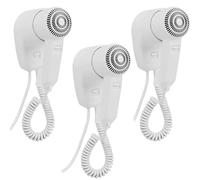 Paluplus 3 Asciugacapelli da Parete Bianco, Misura 9x15x20 cm, Pistola Phon da 1300W con Interruttore, Aria calda fino a 65°C, Velocità aria 15 m/s, per Hotel, B&B, Ristoranti, Spogliatoio -558C