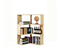3 Piani Angolo Libreria Verticale 93x60x60 CM Libreria Angolare con Bordi Arrotondati e Cuscinetti Antiscivolo Ripiani a L Spessi 1,2 CM Angolo Posteriore di 90° per Soggiorno Camera da Lettos Studio
