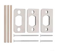 3 piastre per serratura per porte standard, kit di attacchi in acciaio inossidabile resistente con tasselli di installazione, impedisce l'attaccamento della porta e migliora la sicurezza del