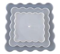 3 Piazza Torta Frutta Cibo Piatto Stand Resina Casting Mold Disco Irregolare Grande Piatto Stampo Vassoio Stampi Pettine