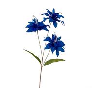 3 piccoli gigli artificiali realistici, decorazione floreale per matrimoni ed eleganti composizioni domestiche (blu scuro)