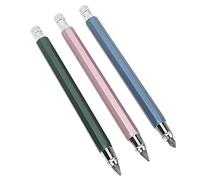 3 Piece Carpenter Mechanical Pencils with Iron Grip, Pencil for Woodworking Drafting Construction, Carpenter Marking Line Tool (Blue Pink Green)