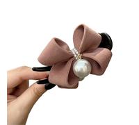 3 Piece Of Bow, Pearl Clip, Temperament, Shark, Korean Gentle Style Fabric Hair Accessory Accessoires(Pink)