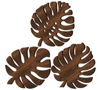 3-Piece Rustic Wooden Coaster Set with Holder - Heat-Resistant Drink Mats