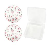 3-Piece Silicone Makeup Sponge Set With Cute Bow Pattern - 2.17x2.17-Inch Clear Gel Powder Puff | Non-Absorbent Reusable Liquid Foundation & BB Cream Blender With Storage Case For Women