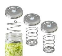 3-Piece Stainless Steel Wide Mouth Fermentation Lids for Mason Jars