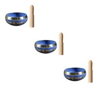 3-Piece Tibetan Meditation Bowl Kit - Handmade Copper Singing Bowls with Wooden Tools for Yoga Practice & Stress Relief