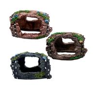 3 Pieces Aquarium Decorations Di Piccole Dimensioni Accessori Acquario Decorazioni Acquario Acqua Dolce Grotte Decorative Per Pesci, Gamberetti, Rettili Ed Ecosistemi Artificiali-9 x 6 x 6.5 cm