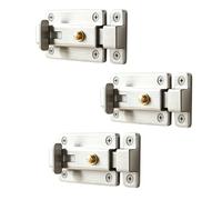3 Pieces Auto Rebound Security Door Latch, Push Button Spring Slide Lock, Heavy Duty Metal Door Bolt Lock for Interior Doors, Cabinets, Gates, Closets, Home Hardware (4 In,silver)