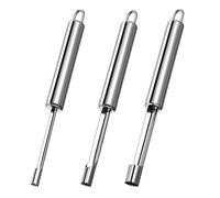 3 Pieces Fruit Corer Set Multifunctional Stainless Steel Apple Core Tool Set, Practical Apple Cutter with Hanging Ring, Core Removal, for Baked Apples and Other Silver