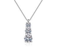 3 pietre collana a pendente moissanite in rodio rodio collana in argento sterling per donne set di gioielli regalo