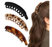 3 pinze per capelli a banana per legare le code di cavallo, pinze per capelli da donna, accessori classici, banana clip per capelli retrò graziose clip per capelli spessi e sottili