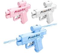 3 pistole ad acqua, funzione spruzzo su entrambi i lati, per battaglie acquatiche in spiaggia e feste in giardino, divertente pistola a spruzzo d'acqua, decorazione blu, bianca e rosa