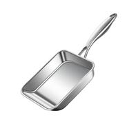 3-Ply Stainless Steel Skillet, Non Stick Square Frying Pan, 7.48x6.3x1.57 inches Portable Deep Small Iron Cooking Pan Cookware, Ideal for Egg, Home Kitchen, and Everyday Use