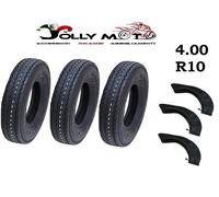3 pneumatici 4.00-10 PR6 union + 3 camere d'aria PER CARRELLO APPENDICE