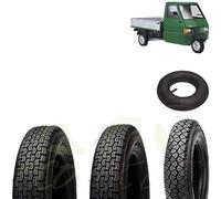 3 PNEUMATICI 4.00-12 + 1 CAMERA | SET COPERTONI ANTERIORE + POSTERIORI 8PR COMPATIBILI CON APE CARV PIAGGIO TM 703