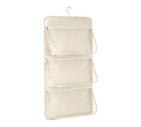 3-Pocket Container With Hanger - Space Saving Purse Organizer For Closet | Wardrobe Purse Holder for Busy Moms Apartment Renters Parents Homeowners Dorm Bedroom