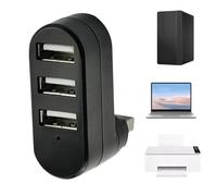 3-port USB Hub | USB 2.0 Splitter | Flexible USB Hub, USB Rotation Design, USB Splitter Flexible Rotation Design with 3 USB Ports, Safe Portable USB Hubs for Cell Phones Digital Cameras HD Cameras