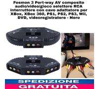 3 Port-way AV composito audio/video/gioco selettore RCA interruttore con Cavo