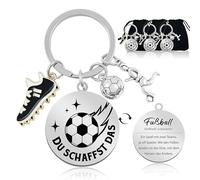 3 Portachiavi Calcio Mini Argenti, Decorati con Pallone Calcio Mini e Scarponcino Calcio, Inclusi 3 Sacchetti Portatili per Uso Quotidiano