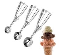 3 porzionatori per gelato in acciaio inox - Set professionale con misure 4cm, 5cm e 6cm per dolci, frutta e preparazioni culinarie
