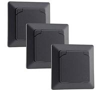 3 Presa MILOS con coperchio IP44 antracite con cornice