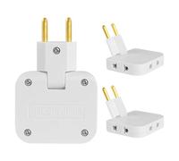 3 prese piatte multiple, spina piatta con 3 adattatori, adattatore piatto con giunto girevole a 180°, adattatore UE a Stati Uniti per casa, ufficio, viaggi