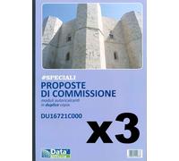 3 proposte di commissione data ufficio A4 2 copie autoricalcanti DU16721C000