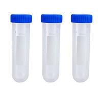 3 provette da centrifuga da 50 ml con graduata, tappo a vite anti-perdite, fondo rotondo, ideali per l ' insegnamento agli studenti