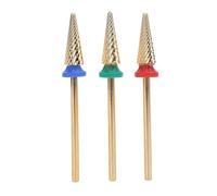 3 Punte per Trapano per Unghie, Strumenti per Nail Art in Acciaio Al Tungsteno per Pulire, Modellare, Intagliare Unghie in Gel con Testa Abrasiva Fine, Elevata Durata, Meno