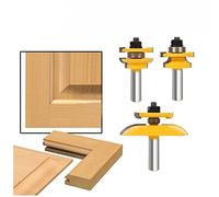 3 pz 1/2 pollici Rail & Blade Cutter Panel Cabinet Router Bit Set Fresa Utensili Elettrici Coltello per porte Legno Cutter